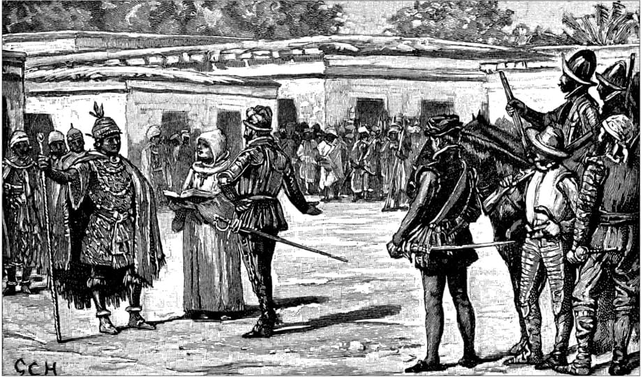 Atahualpa and Pizarro in Cajamarca Atahualpa and Pizarro in Cajamarca