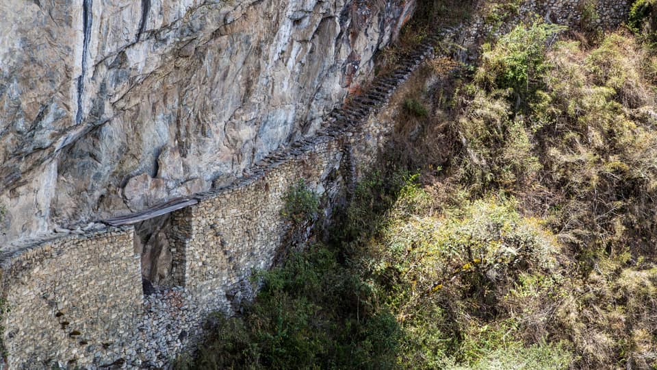 Inca Bridge in Machu Picchu Inca Bridge in Machu Picchu
