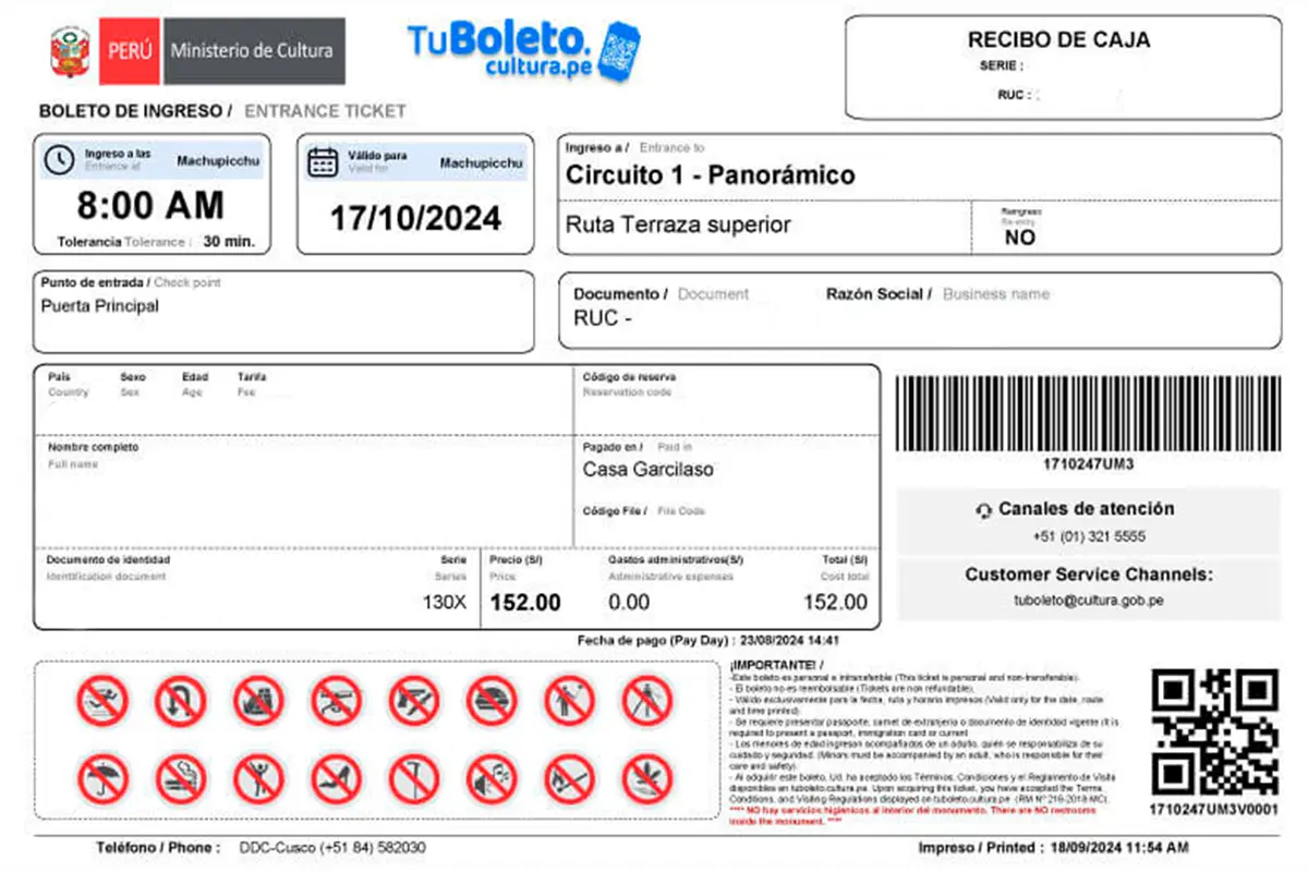 Machu Picchu entrance ticket | TreXperience Machu Picchu entrance ticket | TreXperience