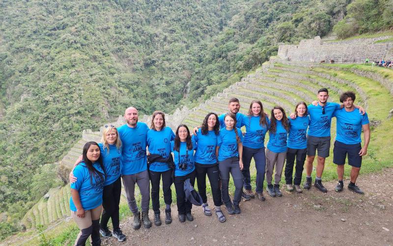 Inca Trail hikers at Wiñaywayna on day 3 Inca Trail hikers at Wiñaywayna on day 3