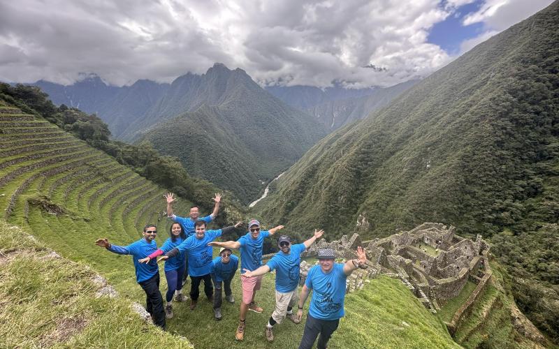 Inca Trail hikers at Wiñaywayna on day 3 Inca Trail hikers at Wiñaywayna on day 3