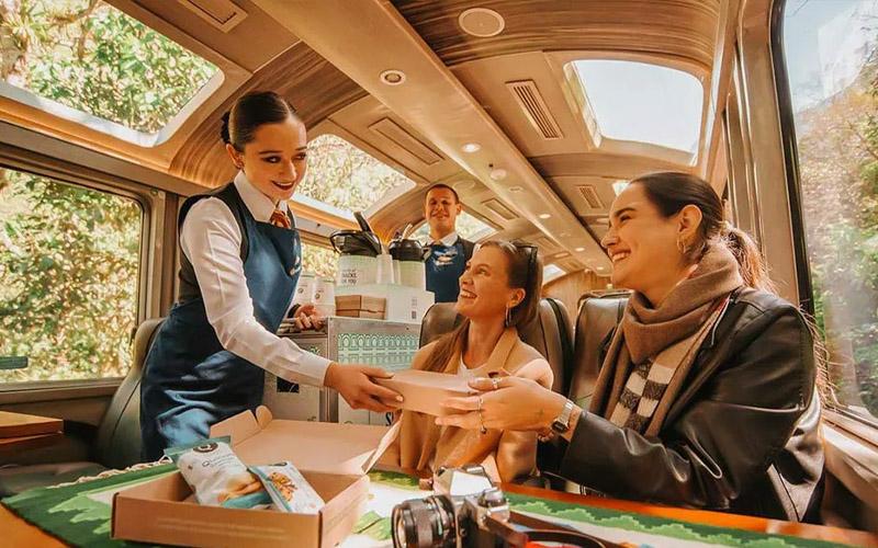 Tourist enjoying the Machu Picchu Vistadome train day trip | TreXperience