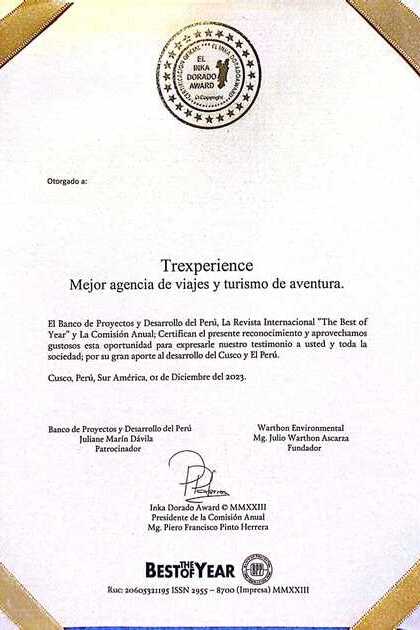 TreXperience Certificates TreXperience Certificates